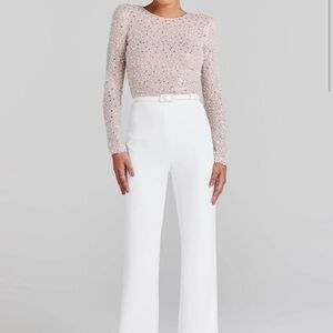 NADINE MERABI MISHA WHITE JUMPSUITS NO BELT  XS  defect